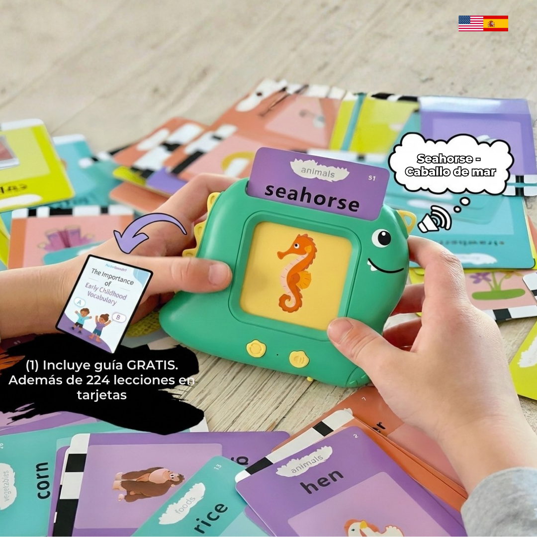 DinoAprendo® - El lector de tarjetas que volverá a tu hijo/a bilingüe