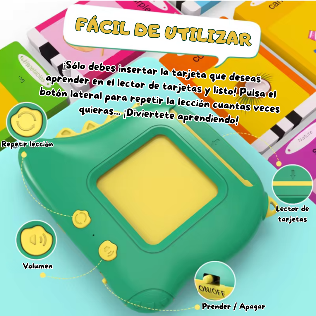 DinoAprendo® - El lector de tarjetas que volverá a tu hijo/a bilingüe